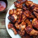 smoked chicken wing platter bbq sauce