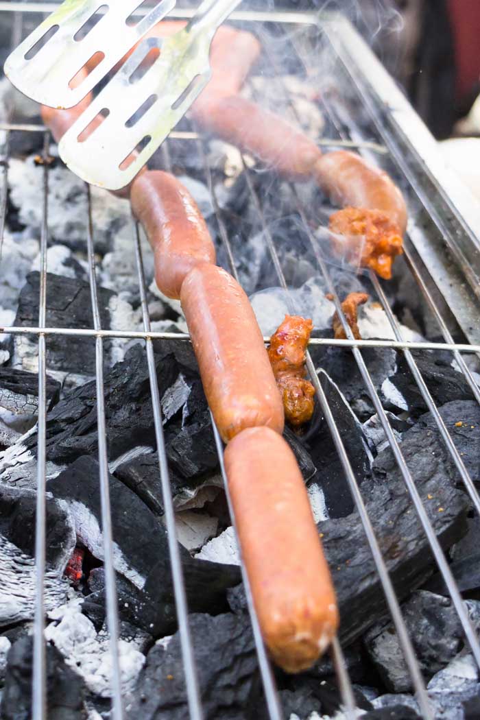 Spicy hot dogs are brewing on the bbq