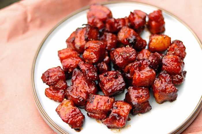 Smoked Pork Belly Burnt Ends - Chiles and Smoke