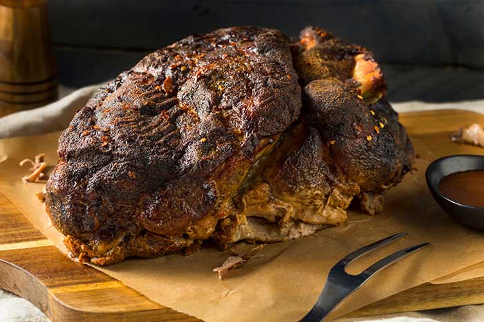 smoked pork butt shoulder resting