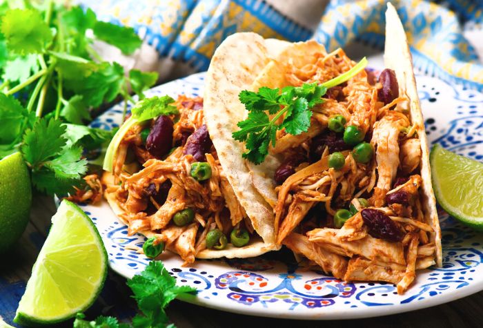 smoked pulled chicken tacos