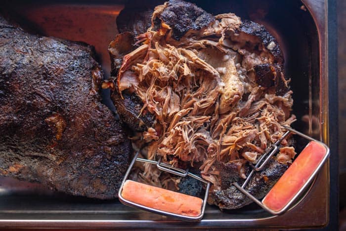 meat shredders pulling barbecue smoked pulled pork