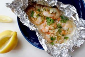 smoked shrimp in foil packet with butter