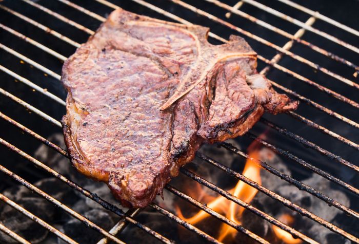 smoked t-bone steak