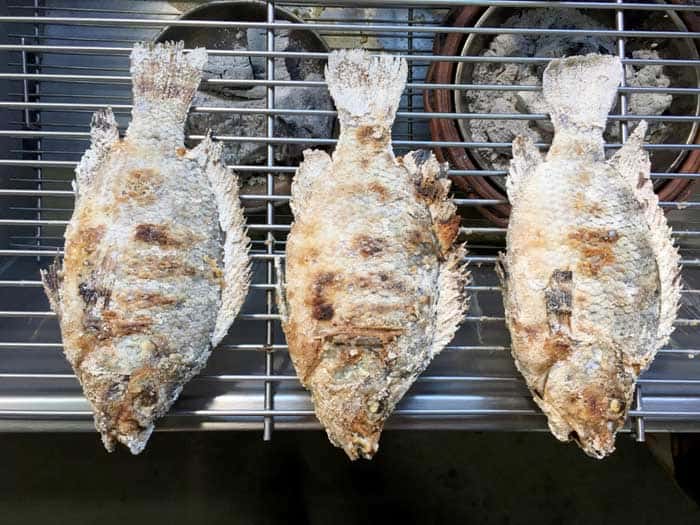 tilapia on smoker grates