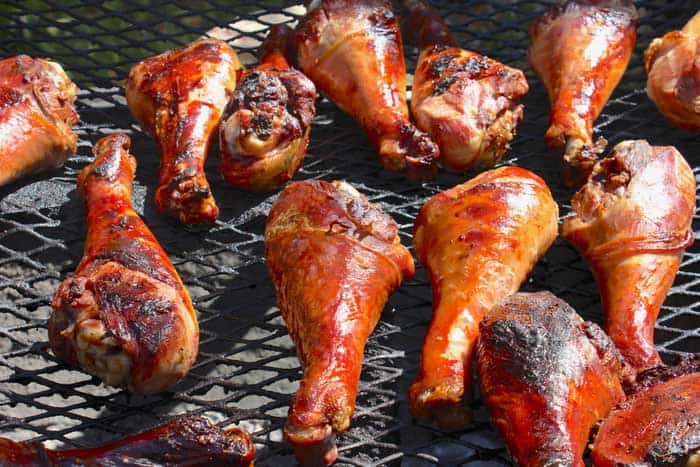 Smoked Turkey Legs [BBQ Dry Rub, Brine & Wood]