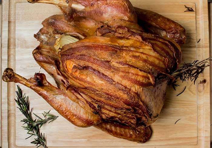 smoked turkey resting