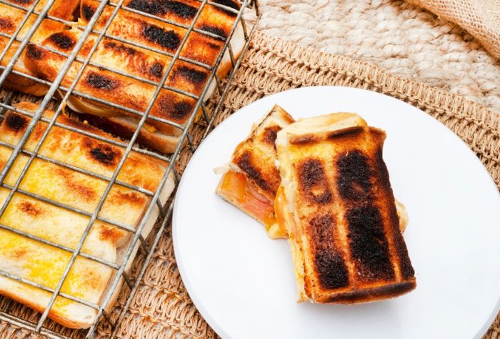 traditional South African flame grilled bread or braai bread toasties