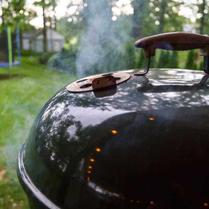 smoke coming out of weber charcoal grill vents