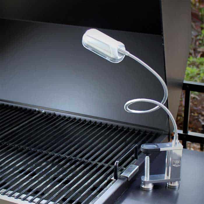 JTD Outdoor Grill Licht Grilllampe BBQ Light Set mit abnehmbarer Taschenlampe und 360 Grad Drehwinkel Silber